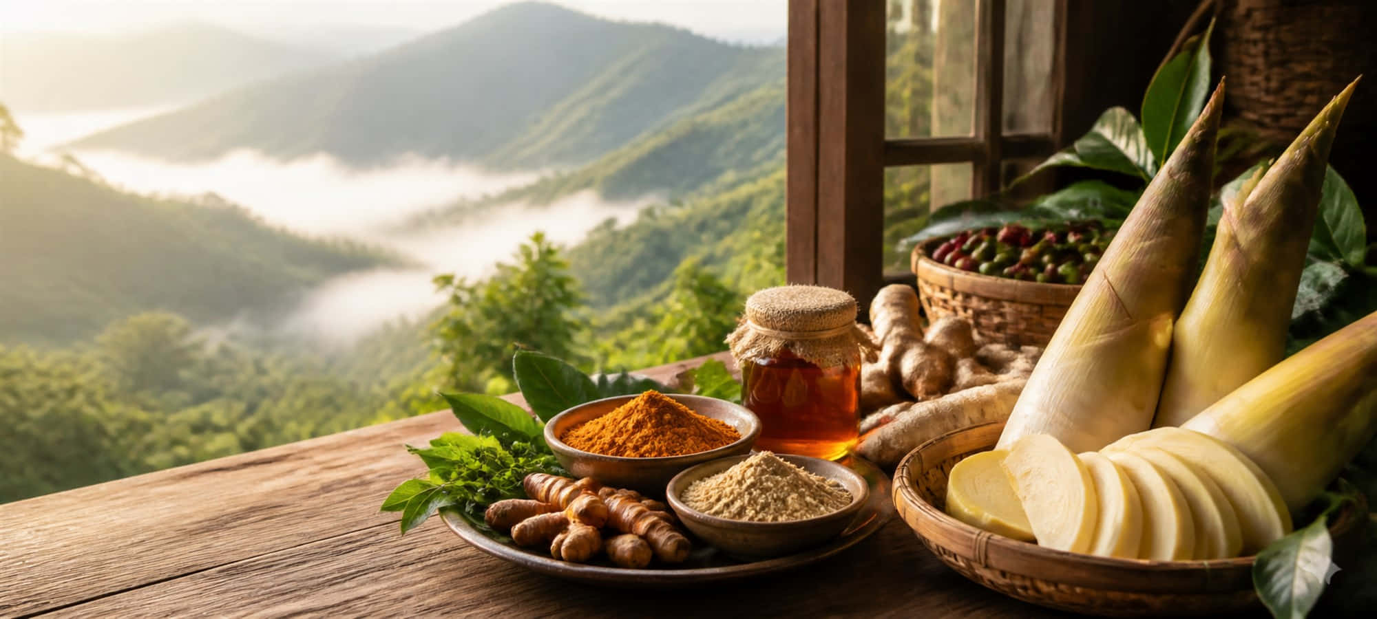 Nông sản bản địa Hướng Phùng bên khung cảnh núi rừng